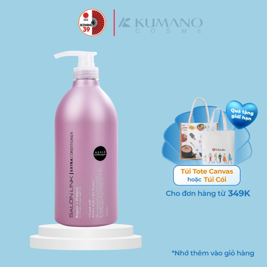 Dầu xả phục hồi tóc Kumano Salonlink Extra 1000ml phục hồi giảm tóc gãy rụng cho nữ - KONNI39