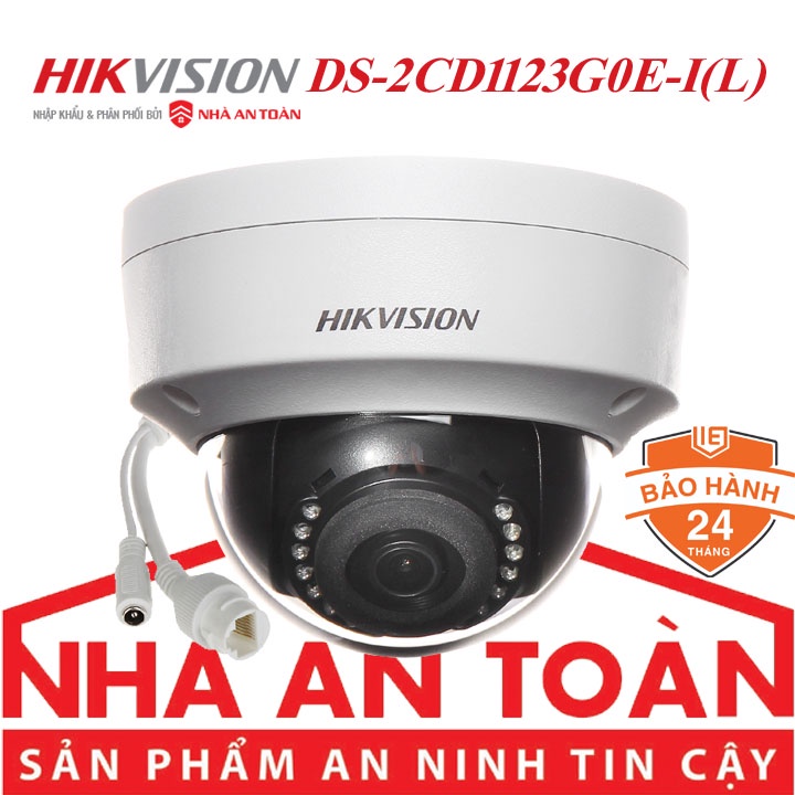 Camera IP POE Dome Ốp trần 2MP HIKVISION DS-2CD1123G0E-I hàng chính hãng