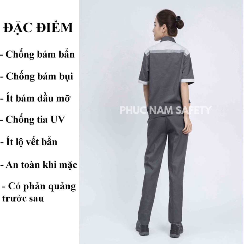 Bộ quần áo bảo hộ lao động PN09, Quần áo bảo hộ lao động vải Pangrim Hàn Quốc, BHLĐ Phúc Nam