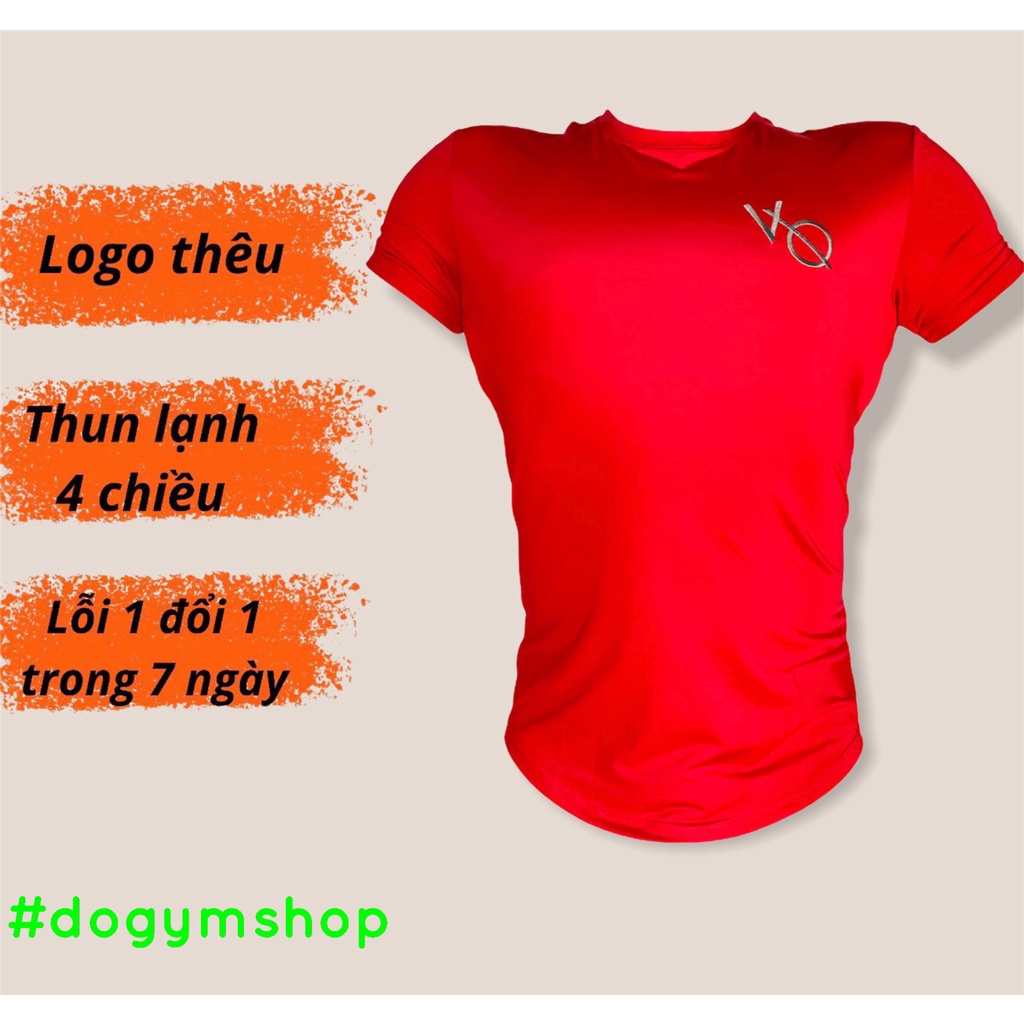 Áo thể thao nam DO GYM SHOP form ôm body logo thêu, thun lạnh 4 chiều thoáng mát