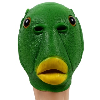  Mặt Nạ Ếch Xanh Trùm đầu Hóa Trang Quái Vật đầu Cá Màu Xanh Lá Phù Hợp hóa trang halloween lễ hội Hacker 