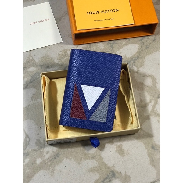 Ví gập đựng thẻ da thật thương hiệu Louis Vuitton LV Taiga cao cấp mẫu mới có 3 màu #2