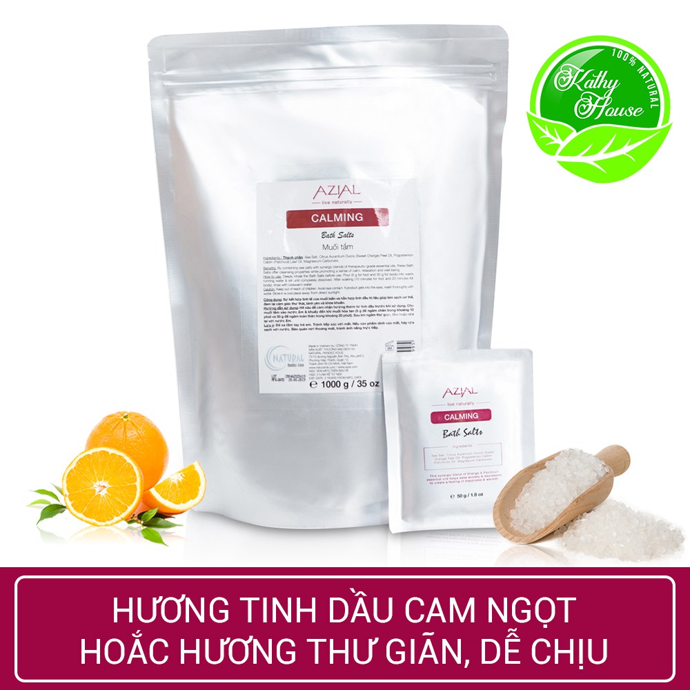 Muối tắm tinh dầu AZIAL Calming Bath Salts 50g, giảm cảm cúm, chống nấm da