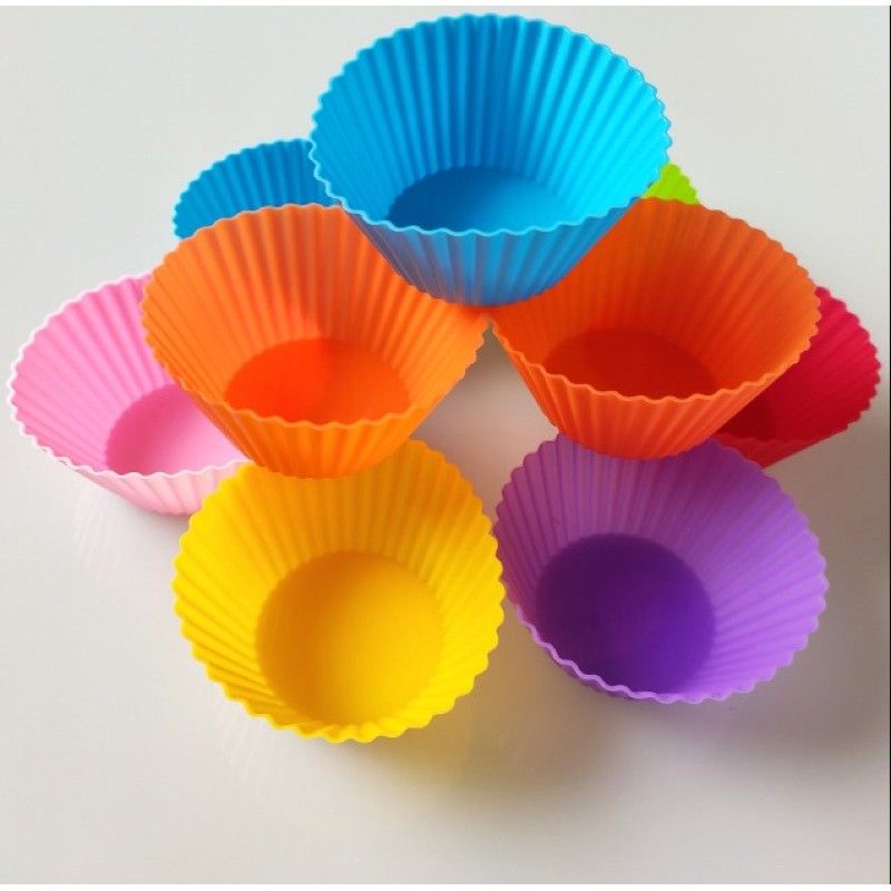Set 10 khuôn sillicon cupcake tròn  Vaobep365