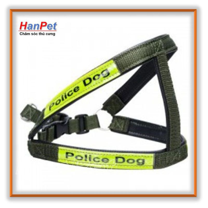 Dây Dắt Chó  Phản Quang- dây dắt kèm đai yên ngựa cho chó cảnh sát- size trung(7-15kg)
