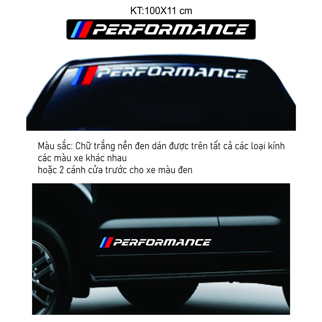Combo bộ logo Performance kính chắn gió và trang trí thân xe