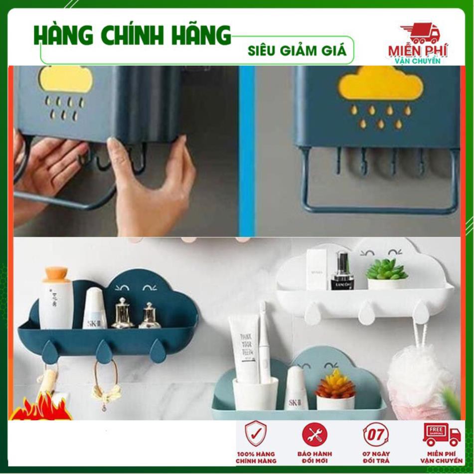 Kệ để đồ nhà bếp, giá để đồ phòng tắm dán tường đựng bàn chải kem đánh răng - Gia Dụng Thông Minh