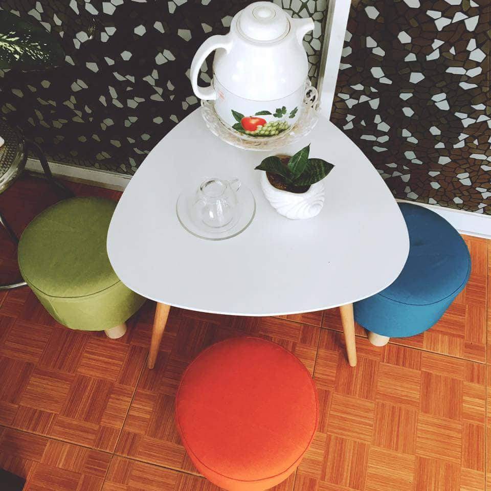 Bàn trà sofa/cafe chính hãng IGA tam giác màu Trắng hiện đại phòng khách BO50M/BO40M