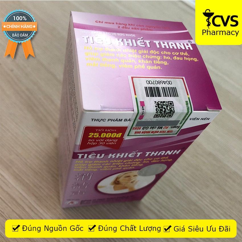 Tiêu Khiết Thanh Khan tiếng đau họng , amidan - Cvspharmacy