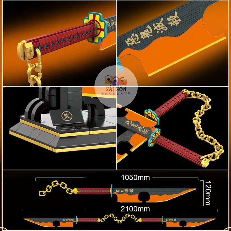 Đồ Chơi Lắp Ráp Kiểu LEGO Mô Hình Âm Trụ Uzui Tengen Trong Kimetsu no Yaiba DK1507 Với 1478 PCS