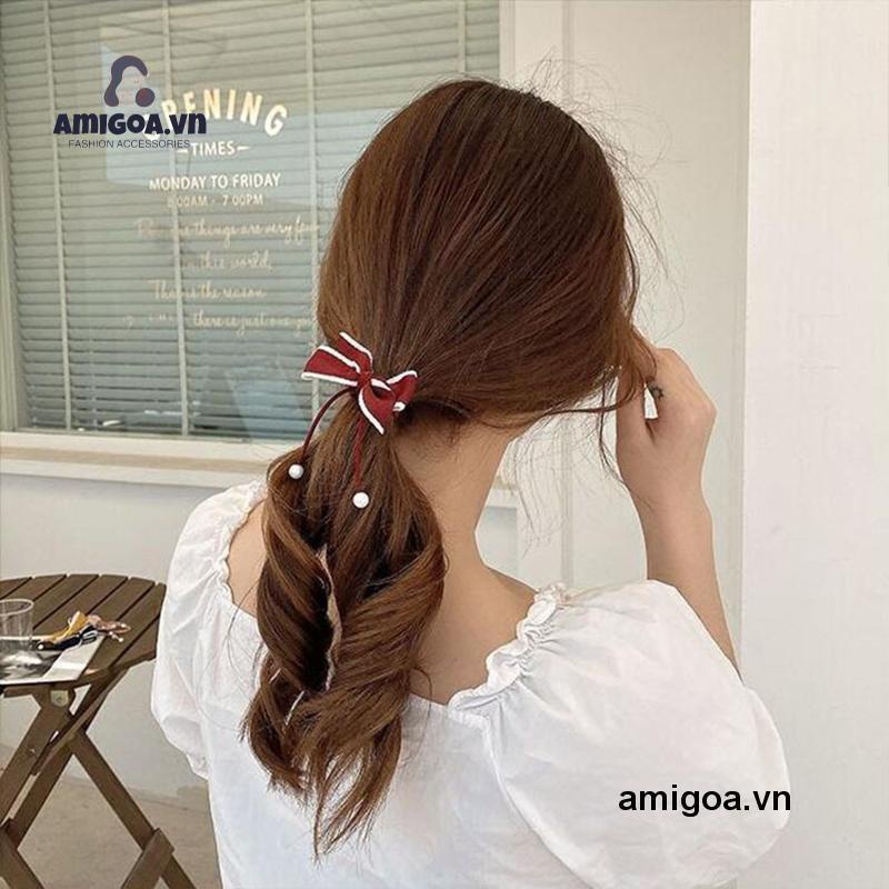 ✨✨Dây Buộc Tóc Đính Nơ Ruy Băng Xinh Xắn Phong Cách Hàn Quốc Thời Trang Cho Nữ
