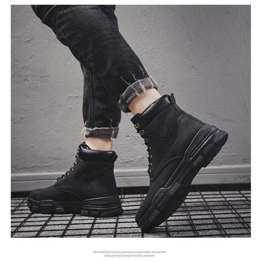 Noel [XẢ KHO] Giày boot nam đen cổ cao [FREESHIP] D466 shop ĐỊCH ĐỊCH chuyên giày boots nam rẻ NHẤT * * "