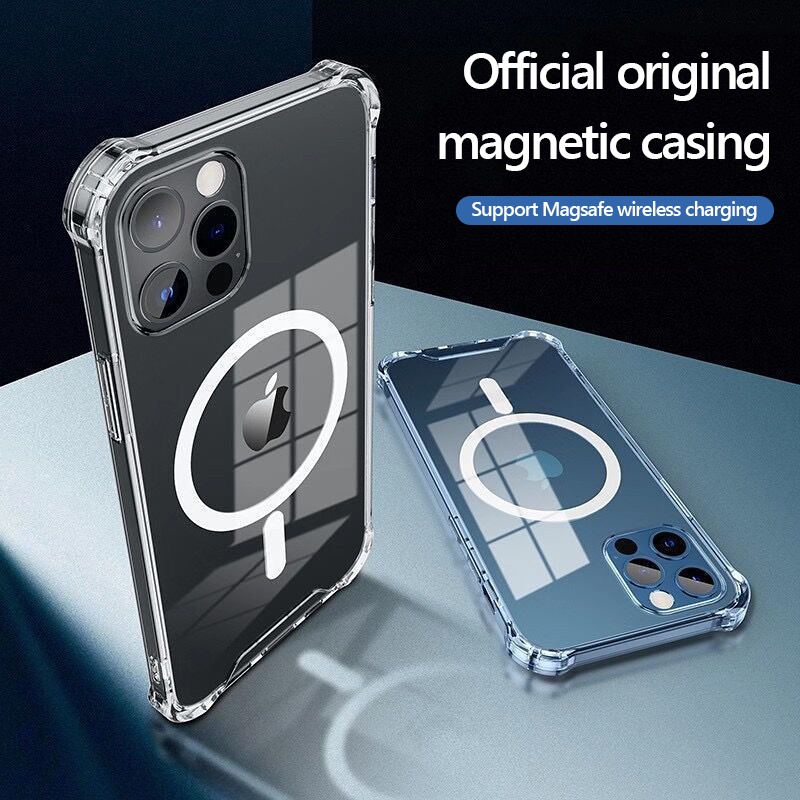 Ốp điện thoại TPU trong suốt từ tính cho iPhone 13 11 Pro Max 12