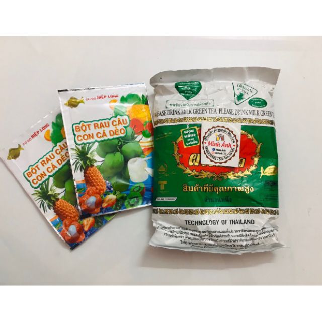 combo 1 gói trà thái 200gr và 2 gói thạch