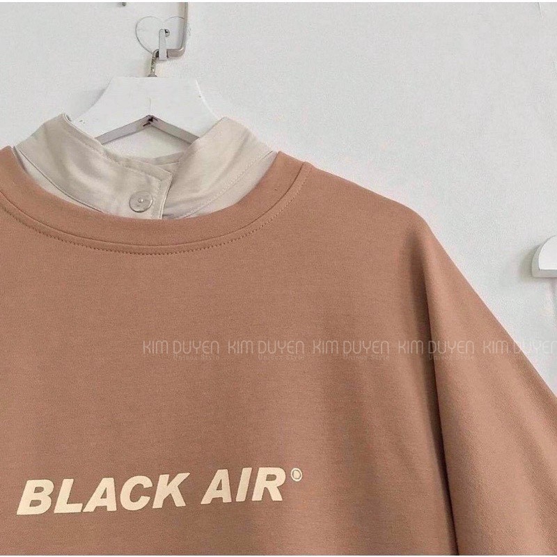 Áo Sweater Black Air (Nâu - Xám Tây) - Chất Vải Nỉ Ngoại Siêu Mịn - Chuẩn Form Rộng Unisex 38-70kg | BigBuy360 - bigbuy360.vn