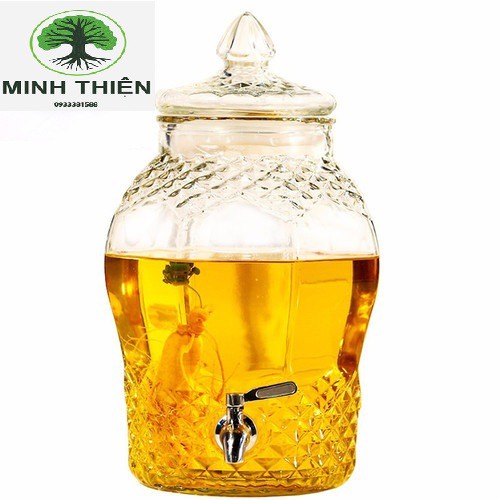 Bình thủy tinh ngâm rượu Kim Cương 10L