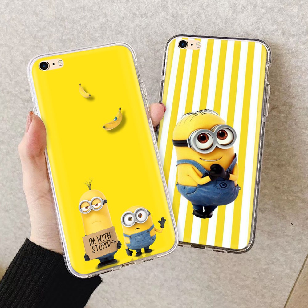 Ốp điện thoại mềm trong suốt in hình Minion màu vàng 303GT cho iPhone 8 7 6s 6 plus 5 5S SE 5C 4 4s