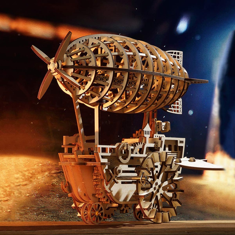 Bộ Mô hình xe ô tô, mô hình tàu hoả, mô hình xe tăng bằng gỗ lắp ráp 3D - Robotime