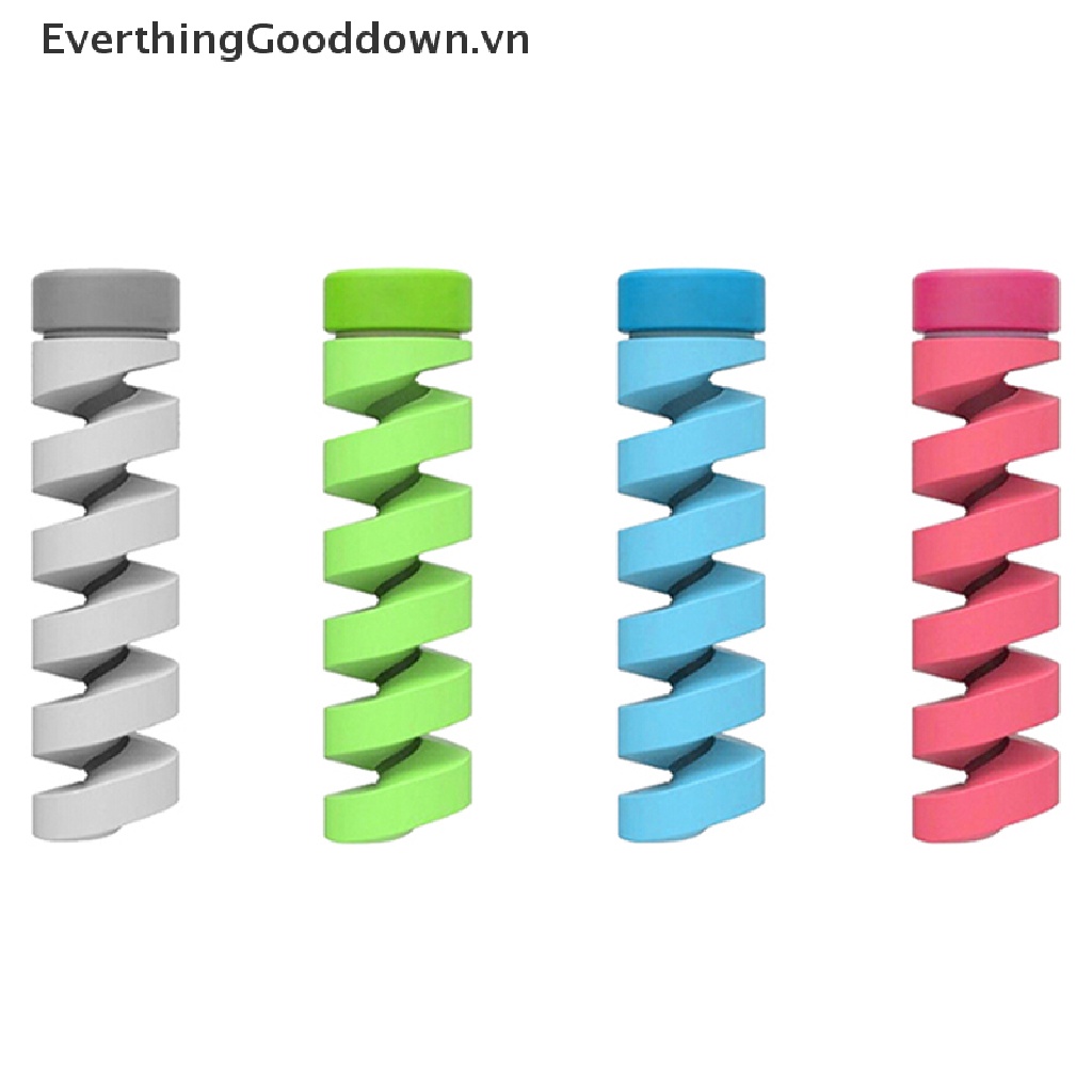 Everthinggooddown Set 4 Dây Lò Xo Quấn Bảo Vệ Cáp Dữ Liệu Sự Bảo Vệ