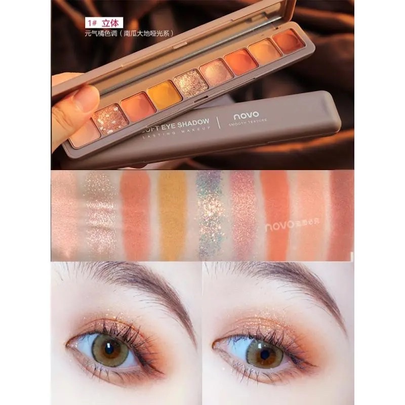 Bảng phấn mắt Soft eye nội địa trung Soft eye với 9 ô thiết kế nhỏ gọn hiện đại đầy đủ màu sắc phấn mịn-PMSOF0