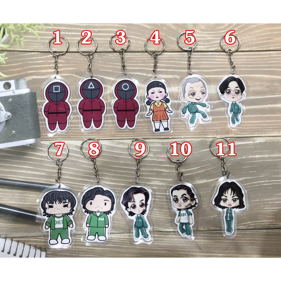 Móc khóa game squid TRÒ CHƠI CON MỰC