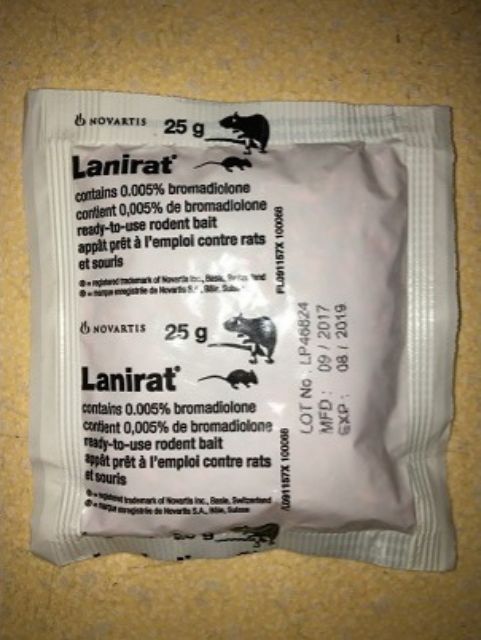 Thuốc diệt chuột Lanirat ra sáng chết Novatist NK Thụy Sĩ gói 25g