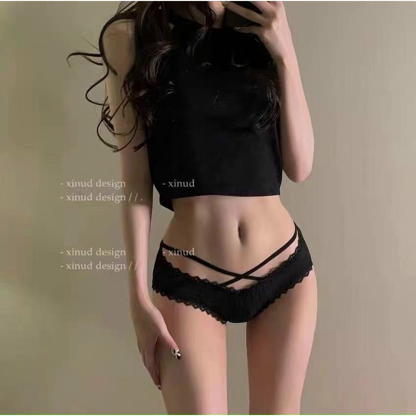 Quần lót nữ sexy chéo hông màu đen gợi cảm KRYSTAL Q022