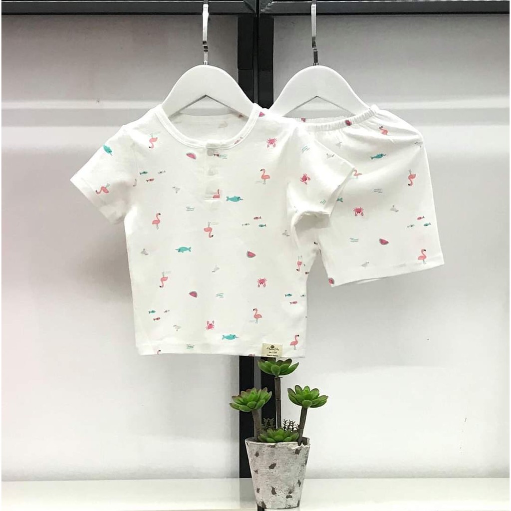 Bộ sơ sinh hai cúc bé trai Litibaby