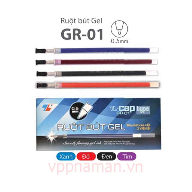 Hộp ruột bút bi Gel GR -01 ( 24 ruột/hộp)
