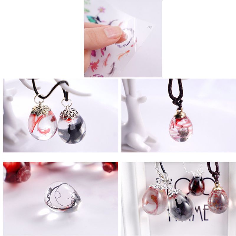 Bộ 12 Miếng Dán Hình Cá Koi Lá Cá Koi Hiệu Ứng 3D Bằng Nhựa Resin