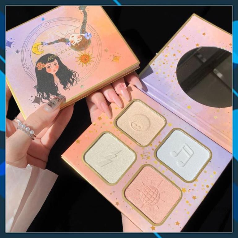 [ Hàng Nhập Khẩu ] Bảng Nhũ Bắt Sáng 4 Tông Màu Make Up Toàn Diện HerOrange