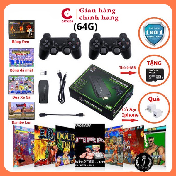 Máy Chơi Game 4 Nút HDMI Không Dây Hơn 10000 Trò Chơi thẻ nhớ 64G MG01
