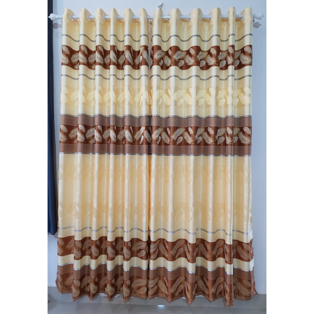 Rèm cửa đi, cửa chính chống nắng giá rẻ, hoạ tiết lông vũ, TNS-031
