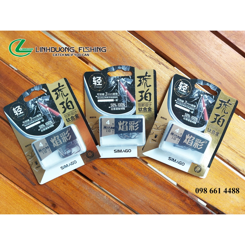 Lưỡi câu cá titan không nghạnh Simago.