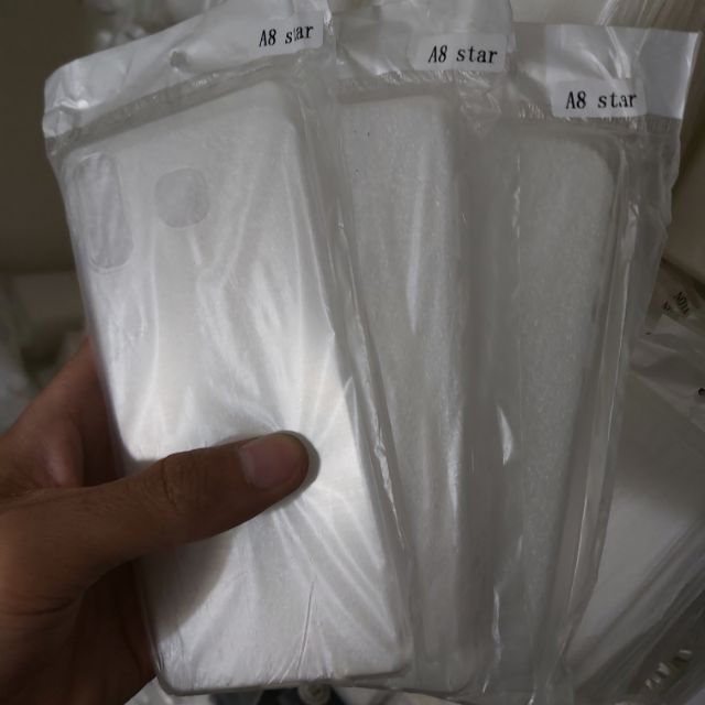 Bộ 3 chiếc ốp lưng cho samsung A8 star silicon trong suốt siêu mỏng(loại tốt)