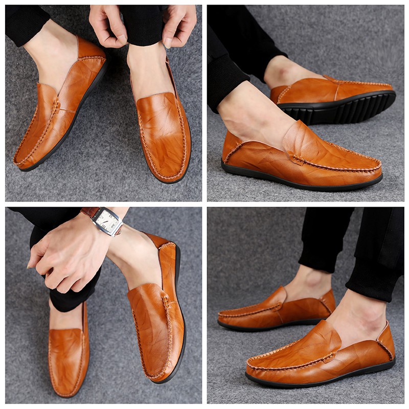 Giày Lười Da Bò Cho Nam (4 Màu) # Murah