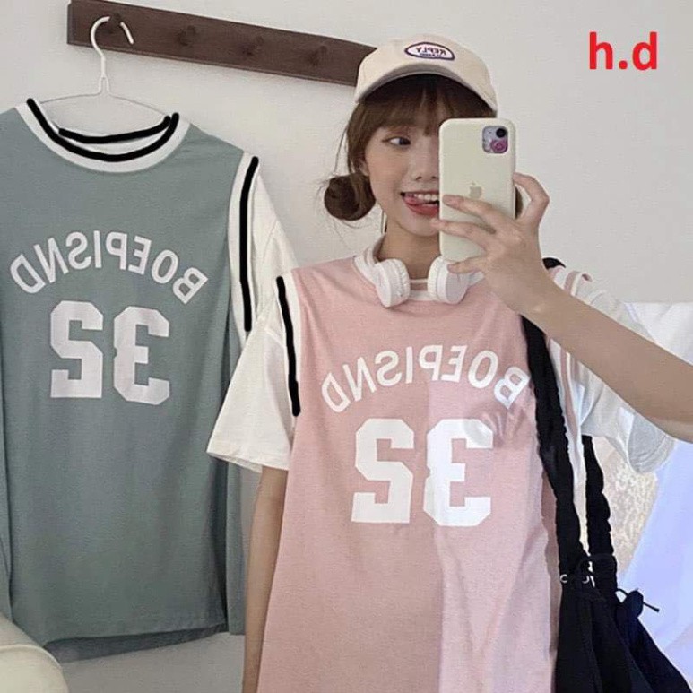 áo thun phối tay raplang boe 23, áo phông bóng chày tay lỡ chất cotton form thụng nam nữ mặc đôi nhóm unisex freesize