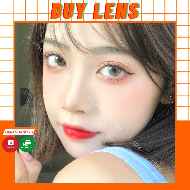 lens cận thời trang màu xanh CHERRY BLUE kính áp tròng Hàn Quốc DUYLENS