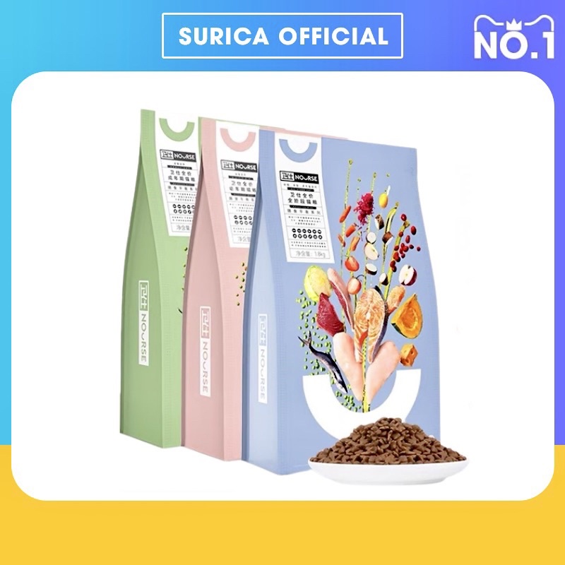 Hạt cho mèo Nourse thức ăn cho mèo tăng cân bổ sung dinh dưỡng cho mèo bầu Surica (1,8kg)