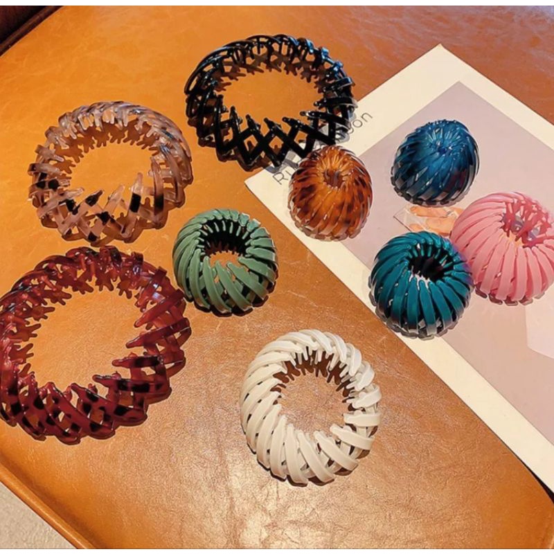 Kẹp tổ chim đính đá sắc màu đa năng,kẹp búi tròn phong cách Hàn Quốc, phụ kiện tóc -FilibrA.