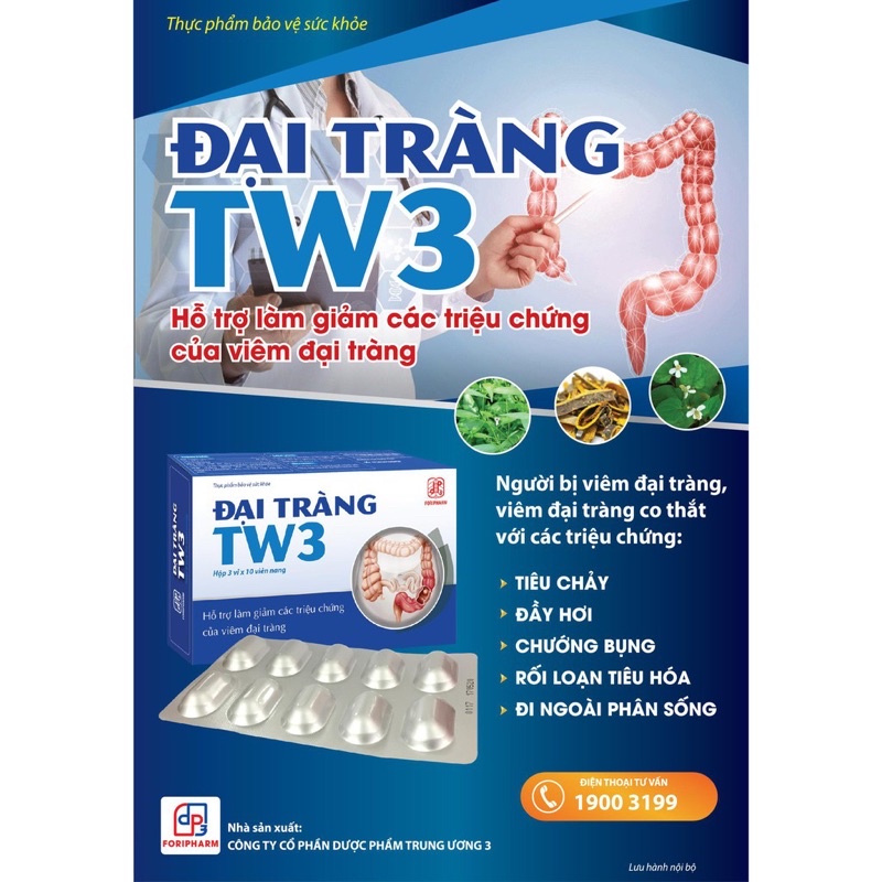 ✅ Đại Tràng TW3 tăng cường tiêu hoá, làm giảm triệu chứng của viêm đại tràng