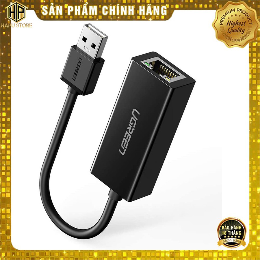 Cáp USB to Lan Ugreen 20254 tốc độ 10/100Mbps chính hãng - HapuStore