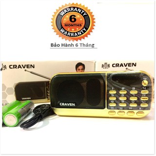 [Hàng Tốt] Máy nghe nhạc mini Craven CR 836S/853 3 pin nghe kinh-nghe đài FM dùng thẻ nhớ pin siêu trâu- Bh 6 tháng