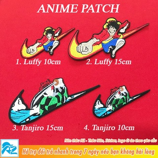 Patch vải ủi thêu hình luffy và tanjiro anime one piece kimetsu no yaiba S484