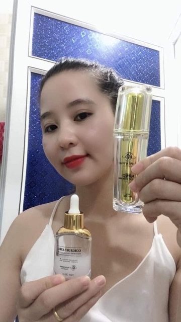 combo serum sâm tố nữ+ kem face nano huyền phi dưỡng trắng da mờ nám tàn nhang