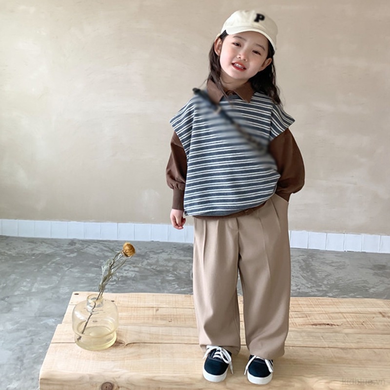 Quần Ống Rộng Lưng Thun Phối Túi Dành Cho Bé 3-8 Tuổi