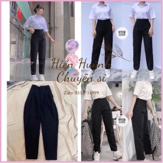 Quần tây nữ basic lưng cạp siêu cao cạp siêu cao dáng baggy suông dài đi học công sở cao cấp-có bigsize