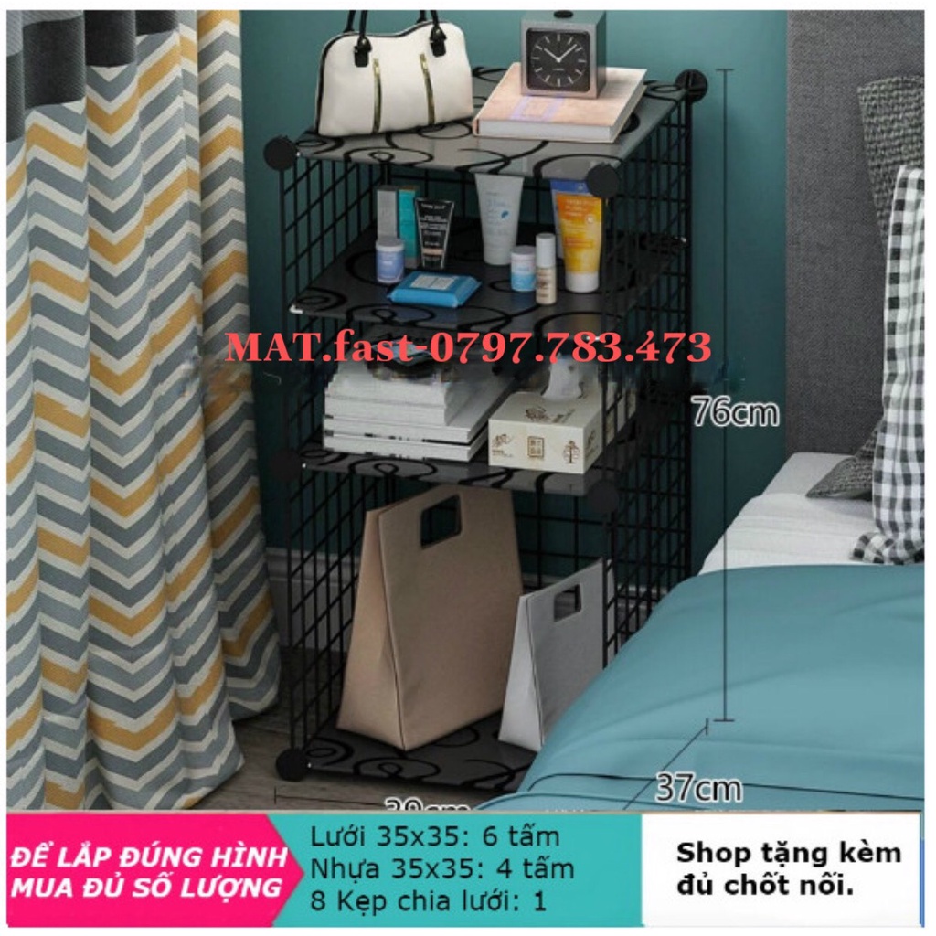 TỦ TAB ĐẦU GIƯỜNG MINI SIÊU XINH- KỆ LƯỚI SẮT THÉP TĨNH ĐIỆN LẮP GHÉP THÔNG MINH ĐA NĂNG AN TOÀN SỬ DỤNG.