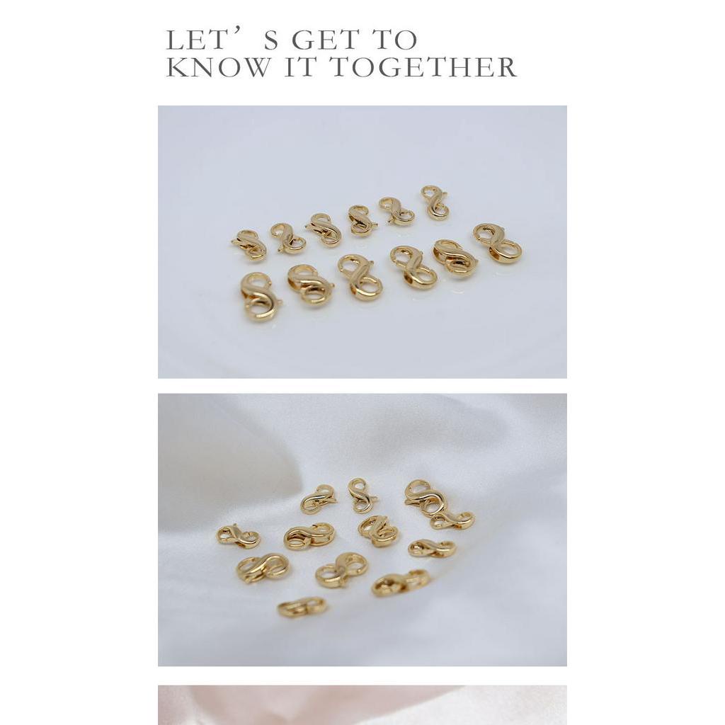 Khóa Hợp Kim Đồng 8 Lỗ Xỏ Hạt Ngọc Trai Làm Trang Sức Thủ Công 14k