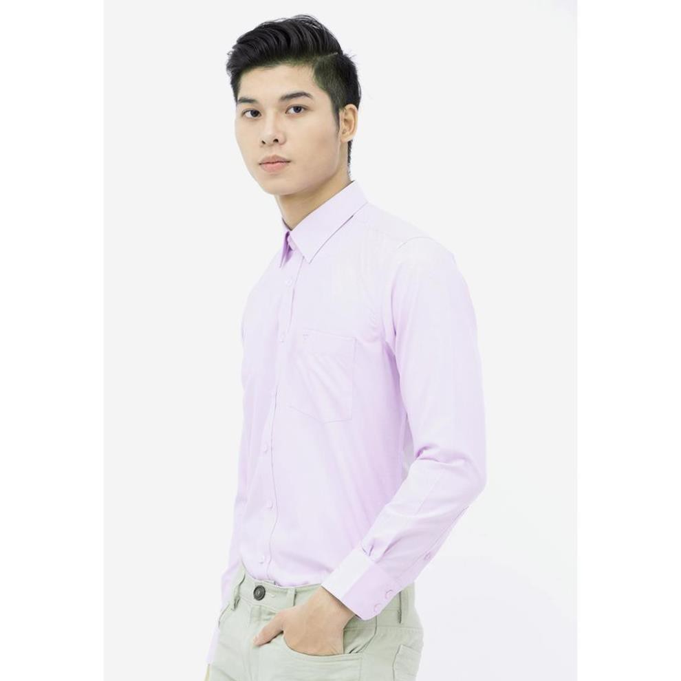 𝐑Ẻ Tết Xả Sale Áo sơ mi dài tay trơn màu Slim Fit Vĩnh Tiến màu tím hồng nhạt . ^ new2021 `